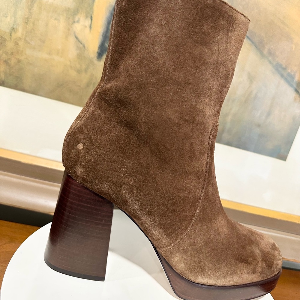 🌸MARC FISHER🌸 Marysa Block Heel Platform Bootie In Brown Size: 11M - Picture 12 of 15